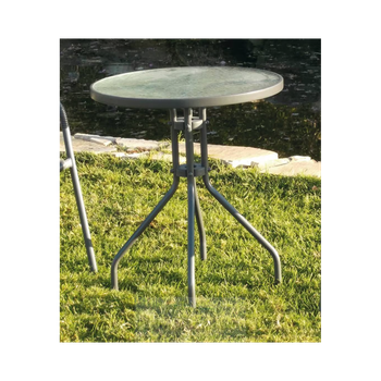 Mesa Terraza Jardín Acero Con Tablero De Cristal