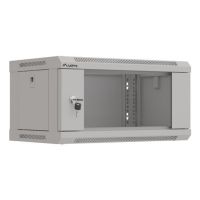bastidor de pared lanberg wf03-5304-10s 4u 60kg gris con bloqueo y rieles rack