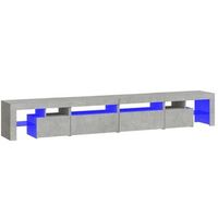 mueble de tv con luces led gris hormigon 260x365x40 cm vidaxl