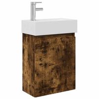 modulo de bano con griferia roble ahumado 455 x 255 x 84 cm vidaxl