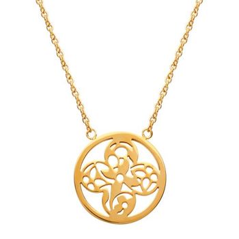 Colgante moderno de acero inoxidable chapado en oro con cadena
