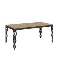 mesa extensible 90x180440 cm karamay evolution roble natural estructura antracita