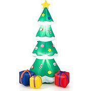 Árbol De Navidad Inflable De 180 Cm Costway 75 X 70 X 180 Cm Multicolor Decoración Navideña Interior Exterior