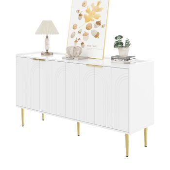 Aparador - Mueble De Almacenamiento Para Salón - Mdf - Blanco (140x38x75cm)