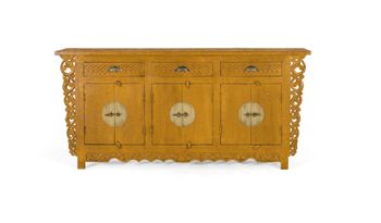Aparador con 6 puertas y 3 cajones en madera de mango