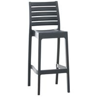 taburete de bar para interior o exterior de plastico gris oscuro apilable con reposapies 10mdj10230