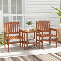 juego de mesa y sillas de bistrr para patio 3 piezas con orificio para sombrilla madera