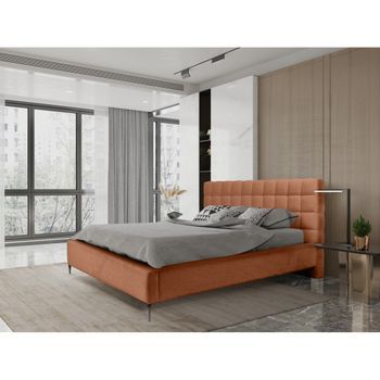 Cama Millio – Terracota – 180x200 Cm – Tela Chenilla Rizada – Somier Incluido – Confort De Hotel 5 Estrellas