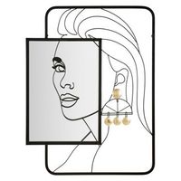 espejo redondo de pared en metal negro chica cm 648x38x85