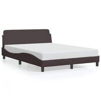 cama matrimonial  cama para adultos  estructura de cama con cabecero de tela marron oscuro 120x200cm