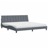 cama con colchon hanko terciopelo gris oscuro 200x200 cm vidaxl