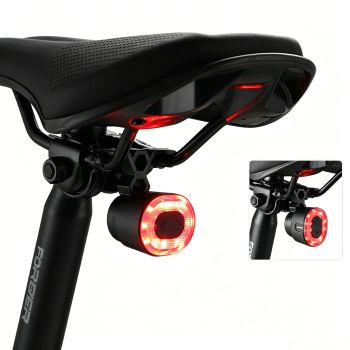 JOHORSE Luz trasera de bicicleta con detección de freno inteligente, recargable USB-C, 300 mAh, 4 modos, impermeable IPX