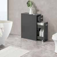 mueble de bano kauhajoki cajon con 4 ruedas aglomerado 61 x 20 x 45 cm - gris oscuro encasa
