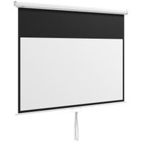 homcom pantalla de proyeccion portatil 80 pulgadas formato 169 con altura ajustable 172x96 cm blanco   aosom espana