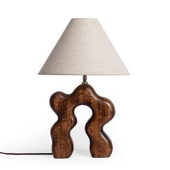 Lámpara De Mesa Madera Hunar I Iluzzia Beige