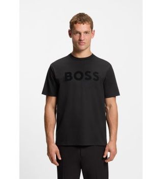 BOSS para hombre. 50553636 Camiseta Iconic Logo negro (L), Casual, Algodón, Manga corta