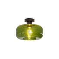 lampara techo retro negra cristal verde