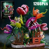 bloques de construccion creativos de 1266 piezas mansion de plantas carnivoras moc ladrillos de jardin de flores que comen hombres decoracion para el hogar juguetes regalo para ninos