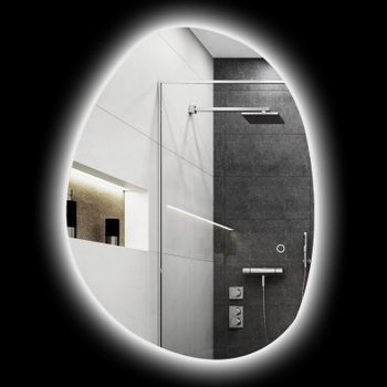 Homcom Espejo De Baño Con Luz Led 80x60 Cm Sin Marco Ip44