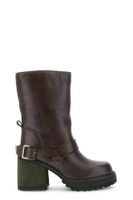 botines de piel con tobillera dark brown 36