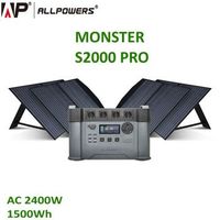 estacion de energia portatil allpowers monster s2000pro 2400w  4 paneles solares 100w