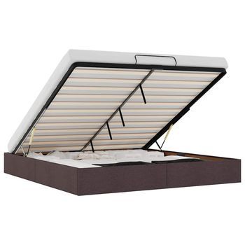 Vidaxl Estructura Cama Otomana Sin Colchón Marrón Oscuro 160x200 Cm