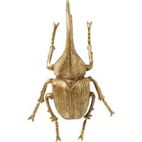 deco de pared insecto escarabajo en polyresine doree