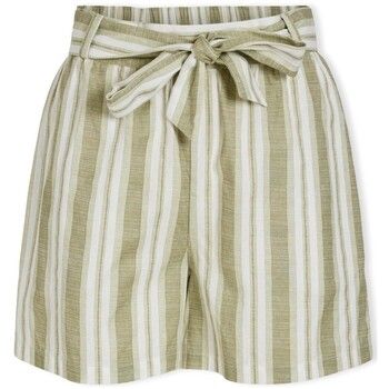 Vila Short Etni Shorts - Egret/Oil Green para mujer