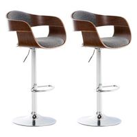 clp set de 2 taburetes kingston en tela nogalgris claro 48x50x88 cm