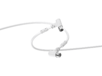 Cable coaxial - ISY ISA-9054, 3 metros, 90DB, Conectores en ángulo de 90º, Blanco