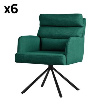 6 sillas de comedor giratoria verde oscuro tapizado respaldo extraíble