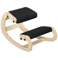 homcom silla de rodillas silla ergonomica de madera con funcion de balanceo silla de rodillas ajustable para oficina en casa