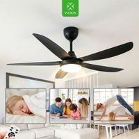 ventilador de techo de diseno moderno con luz y control remoto 5440ventilador de verano con 5 aspasmotor silencioso de cobre dc lampara led brillante con atenuacion continua y control