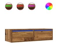 mueble de tv con luces led envejecida 100x355x25 cm