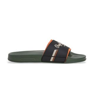 Pepe Jeans para hombre. PMS700019 Chanclas Slider Glam verde (43), Plano, Ninguno, Beachwear