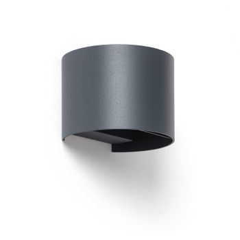 Ledkia Aplique de Pared Exterior LED 10W Aluminio Iluminación Doble Cara CCT Seleccionable Denny Round Antracita