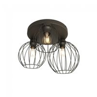 plafon de techo indo negro 3 luces
