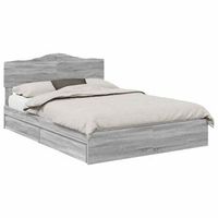 cama con almacenamiento con cajon gris sonoma 160 x 200 cm vidaxl