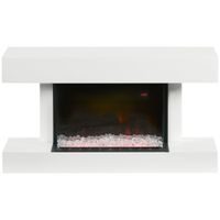 homcom chimenea electrica 1000w2000w con temperatura ajustable silencioso temporizador 15-25 m 98x27x545 cm blanco   aosom espana