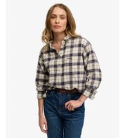 superdry para mujer w4010547a camisa check flannel relaxed beige l casual algodon manga larga