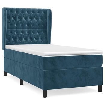 Cama Tapizada 203x103x128 Cm Terciopelo - Azul