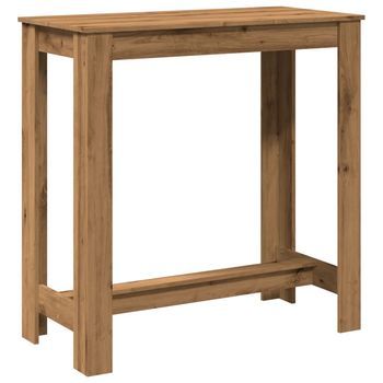 Mesa Alta Bar Madera Ingeniería Roble Artisian 102x50x103,5 Cm
