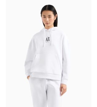 A|X Armani Exchange para mujer. XW000823AF10818U0002 Sudadera logo blanco (M), Casual, Deportivo, Algodón, Multideporte