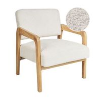 sillon salon asiento respaldo boucle tapiceria estructura madera clara blanco hjo