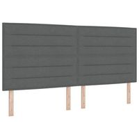 cama box spring led con cabecera gris oscuro 200 x 200 cm tela vidaxl