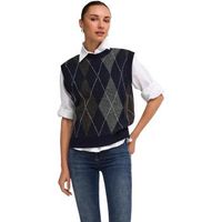 only chaqueta de punto onlrhombus argyle vest knt noos 15364799 para mujer