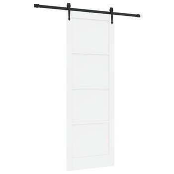 Puerta Corredera Orkdal Blanco Y Negro 83 X 232 Cm Vidaxl
