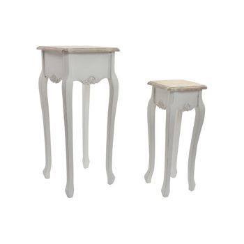 Mesita Auxiliar Set 2 Abeto 35x35x80 Natural
