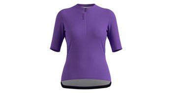 Maillot de manga corta para mujer odlo essential 1 2 zip morado