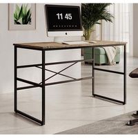 escritorio industrial  mesa de ordenador  oficina estudio  color pino atlantico  estructura metal negro mate  modelo factory m2  120x75x60cm